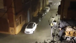 Rua inundada na cidade de Tarragona, região da Catalunha