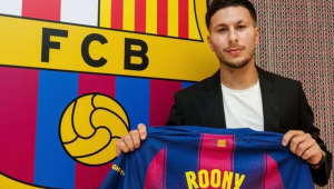 Roony Bardghji acerta com o Barcelona até 2029 — Foto: Barcelona
