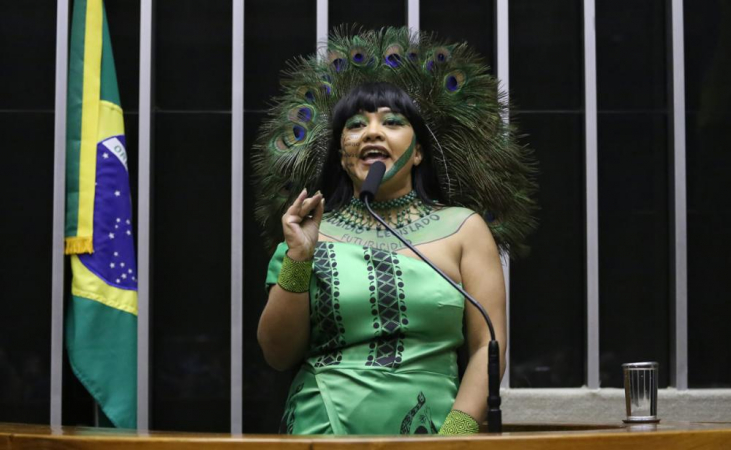 Célia Xakriabá (PSOL - MG) no plenário da Câmara dos Deputados