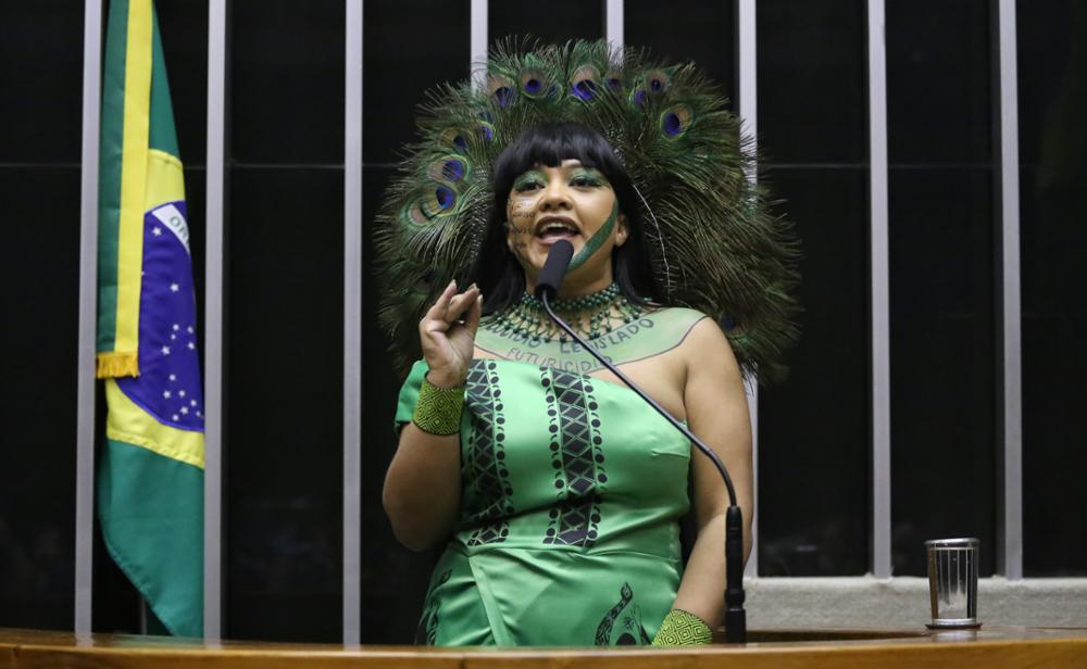 Célia Xakriabá (PSOL - MG) no plenário da Câmara dos Deputados