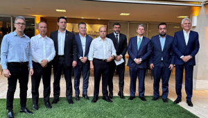 Governadores de centro-direita e direita posam para foto após encontro em Brasília