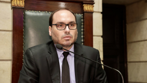 O vereador Carlos Bolsonaro na Câmara Municipal do Rio de Janeiro