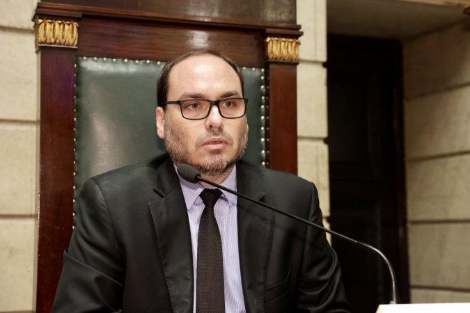 O vereador Carlos Bolsonaro na Câmara Municipal do Rio de Janeiro