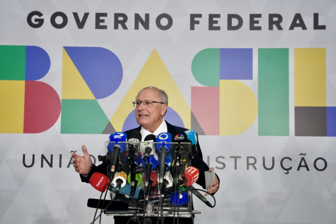 Vice Presidente da República Geraldo Alckmin durante Entrevista coletiva no Palácio do Planalto em Brasília.