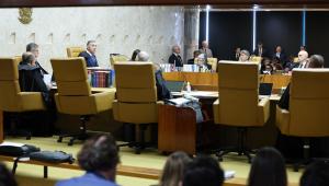 Luís Roberto Barroso, presidente do STF, discursa durante a reabertura do Judiciário para os trabalhos no segundo semestre