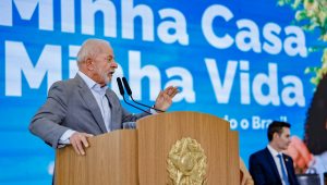 Presidente da República, Luiz Inácio Lula da Silva, durante cerimônia de Entrega Simultânea de Unidades Habitacionais do Minha Casa, Minha Vida