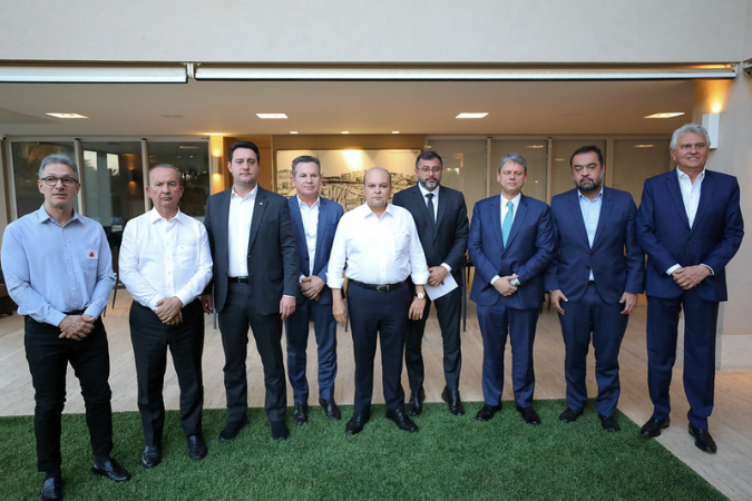 Ibaneis Rocha recebeu nesta quinta-feira (7) governadores de direita para discutir os efeitos do aumento tarifário anunciado pelos Estados Unidos sobre produtos brasileiros