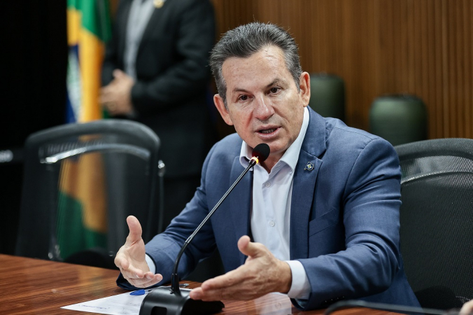 Mauro Mendes em entrevista coletiva sobre o lançamento do Sefaz Digital em Mato Grosso