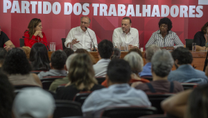 O vice-presidente Geraldo Alckmin (PSB) participa de reunião do Diretório Nacional do Partido dos Trabalhadores