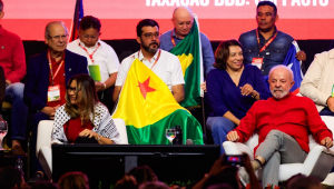 O presidente da República Luiz Inácio Lula da Silva, acompanhado da primeira-dama, Janja da Silva, participou do 17° Encontro Nacional do Partido dos Trabalhadores (PT) realizado no Centro de convenções Brasil 21, em Brasí­lia