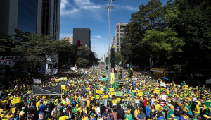 Apoiadores do ex-presidente do Brasil, Jair Bolsonaro (PL), fizeram um ato na Avenida Paulista, no centro de São Paulo
