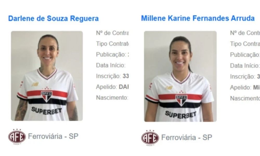 CBF vaza novos reforços do São Paulo Feminino antes do anúncio oficial