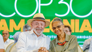 Lula e Marina Silva em cerimônia de divulgação dos investimentos do Governo Federal para a COP30