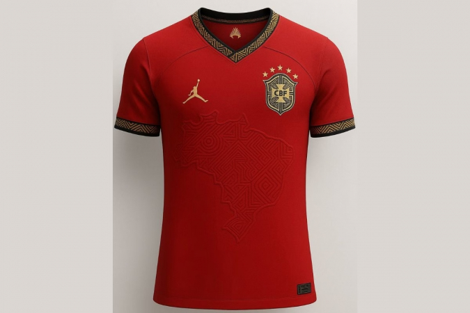 Camisa vermelha da Seleção Brasileira