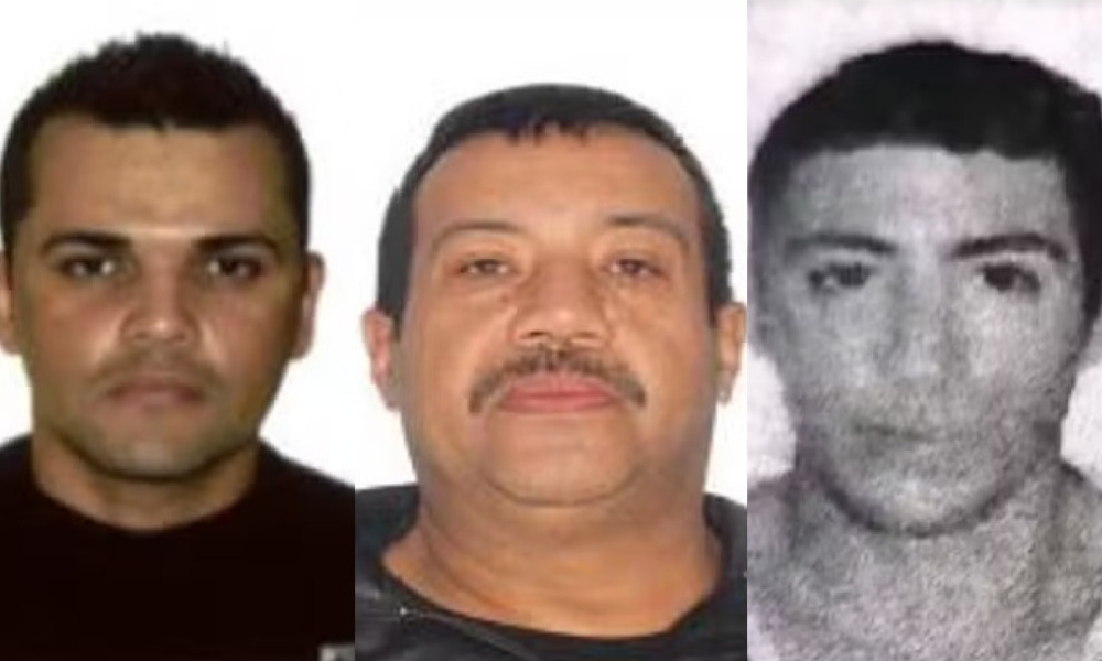 Francisco Alves (à esquerda) e Emerson Brito (ao centro) são acusados de matar Marcelo Silva (à direita)
