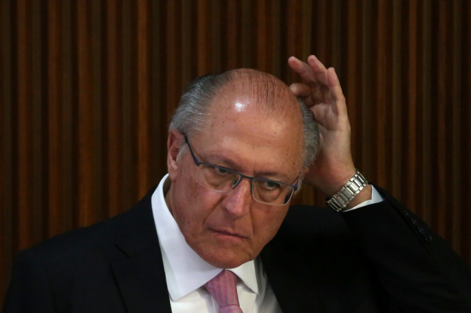 O vice-presidente Geraldo Alckmin durante reunião ministerial realizada no Palácio do Planalto