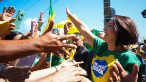 Michelle Bolsonaro participa de manifestação em apoio a Jair Bolsonaro em Belém (PA).