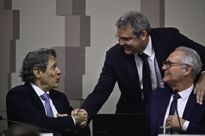 Ministro Fernando Haddad, Deputado Lindbergh Farias e Senador Renan Calheiros