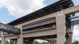 Obras da estação vereador José Diniz da Linha 17-Ouro do Monotrilho, na Zona Sul de São Paulo. — Foto: Márcia Alves/Metrô SP/Divulgação