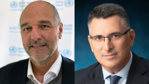 Montagem - Chefe da OMS para os Territórios Palestinos, Rik Peeperkorn (à esquerda); e Gideon Sa'ar, ministro das relações exteriores de israel (à direita) 