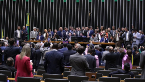 Câmara dos Deputados durante motim de parlamentares aliados ao ex-presidente Jair Bolsonaro