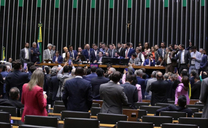 Câmara dos Deputados durante motim de parlamentares aliados ao ex-presidente Jair Bolsonaro