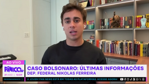 O deputado Nikolas Ferreira em entrevista ao Pânico