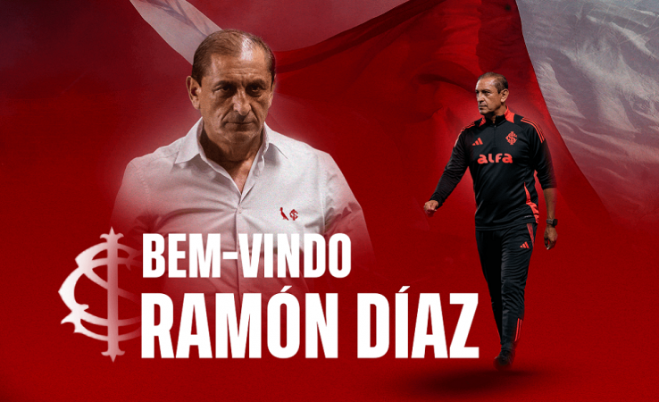 Imagem divulgada pelo Internacional para anunciar a contratação de Ramón Díaz