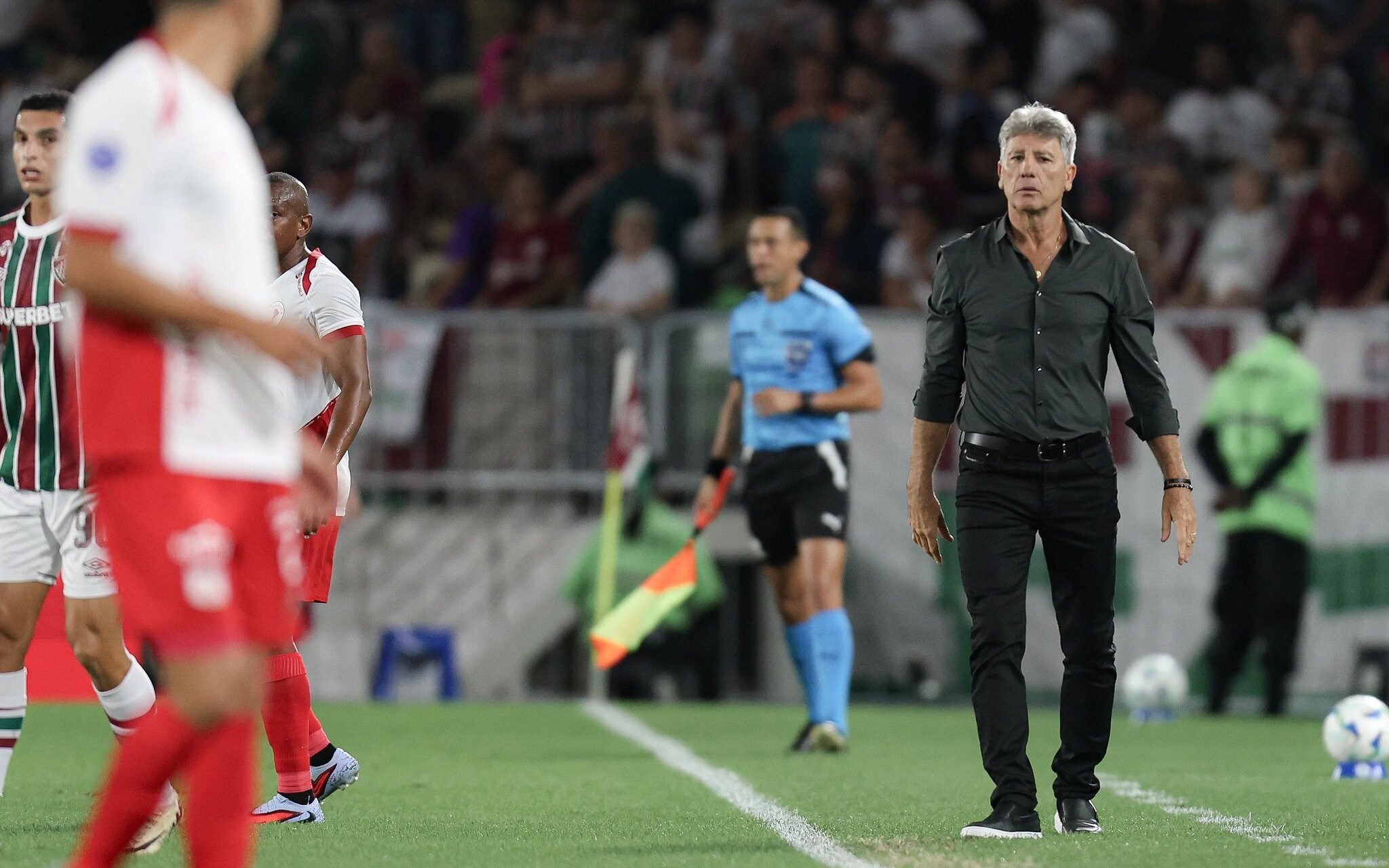 Renato Gaúcho durante duelo entre Fluminense e América de Cali, pelo jogo de volta das oitavas de final da Copa Sul-Americana 