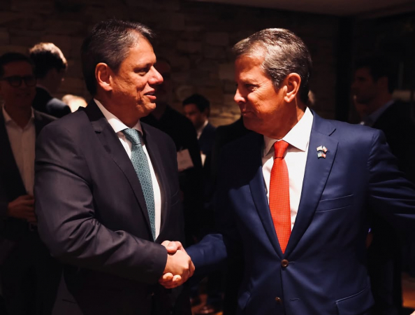 Tarcísio e governador da Geórgia, Brian Kemp