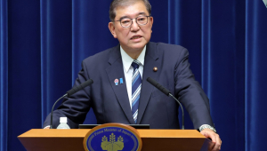 O primeiro-ministro japonês, Shigeru Ishiba, concede uma entrevista coletiva na residência oficial do primeiro-ministro em Tóquio, Japão, em 7 de setembro de 2025. Ishiba anunciou sua renúncia ao cargo. (Japão, Tóquio) EFE/EPA/JIJI PRESS JAPAN OUT APENAS PARA USO EDITORIAL/