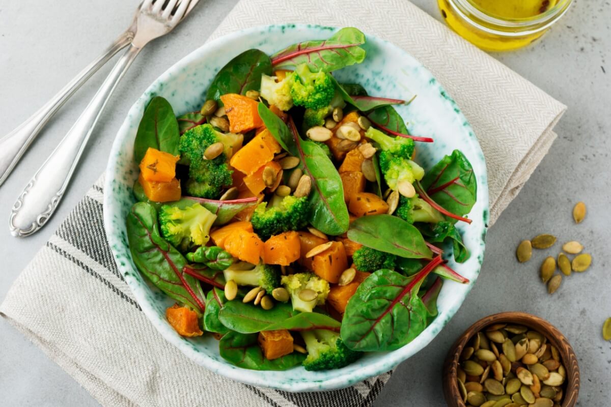 Salada morna de abóbora-moranga 