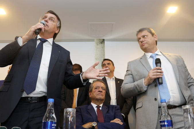 Jair Bolsonaro, Valdemar Costa Neto e Tarcísio de Freitas
