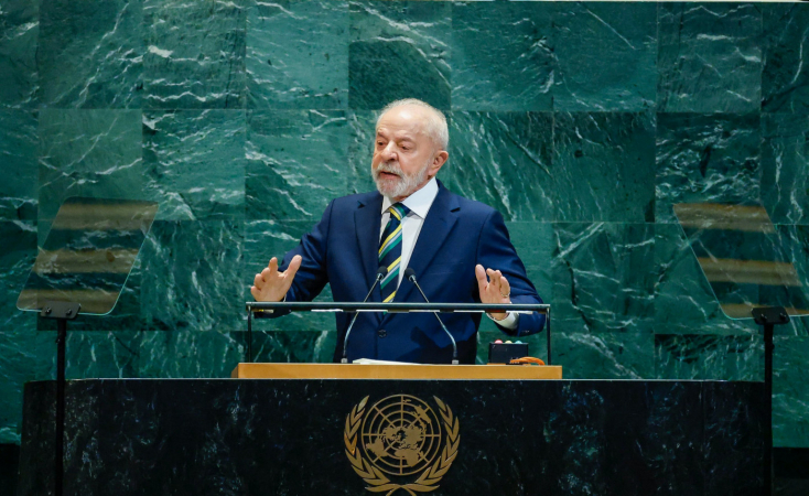 23.09.2025 – Abertura do Debate Geral da 80.ª Sessão Ordinária da Assembleia Geral das Nações Unidas Presidente da República, Luiz Inácio Lula da Silva, durante a abertura do Debate Geral da 80.ª Sessão Ordinária da Assembleia Geral das Nações Unidas. Sede da Assembleia Geral das Nações Unidas, Nova York (EUA) Foto: Ricardo Stuckert / PR