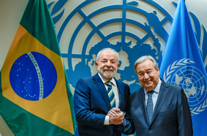 23.09.2025 – Encontro com o Secretário-Geral das Nações Unidas, António Guterres Presidente da República, Luiz Inácio Lula da Silva, durante encontro com o Secretário-Geral das Nações Unidas, António Guterres. Sede das Nações Unidas, Nova York (EUA) Foto: Ricardo Stuckert / PR