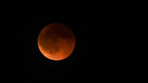 Moradores de diversos países puderam admirar um eclipse lunar total neste domingo (7)