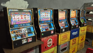 Caça-níqueis apreendidos em Itatiaia, no Rio de Janeiro