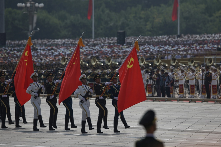 Chinese troops parade in a military parade that marks the 80th anniversary of the end of the Sino-Japanese war in Beijing