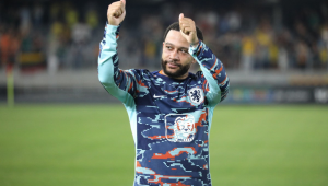 Memphis Depay após a partida entre Lituânia e Holanda, válida pelas eliminatórias da Copa do Mundo de 2026