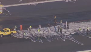 Aeroporto Santos Dumont está com voos suspensos, em razão de um vazamento de óleo na pista