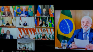 Reunião virtual convocada pelo Lula com o Brics para debater a defesa do multilateralismo