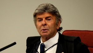O ministro do Supremo Tribunal Federal, Luiz Fux, durante julgamento contra o ex- presidente Jair Bolsonaro