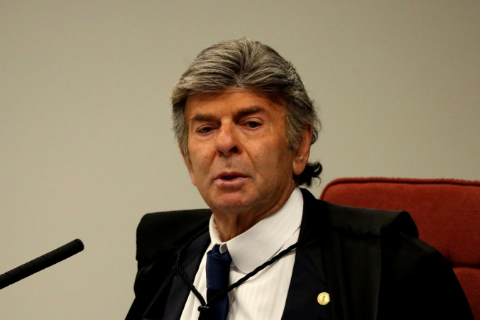 O ministro do Supremo Tribunal Federal, Luiz Fux, durante julgamento contra o ex- presidente Jair Bolsonaro
