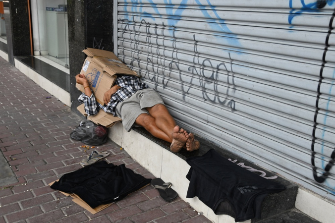 Morador de rua no Recife