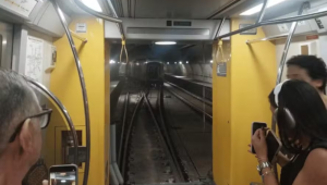 Trem da linha 4-Amarela do Metrô descarrila em São Paulo — Foto: Reprodução/Redes sociais