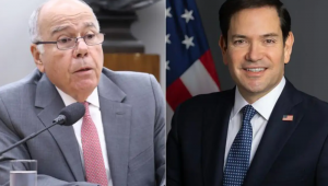 O Palácio Itamaraty se manifestou nesta quinta-feira (11) sobre a condenação do ex-presidente Jair Bolsonaro e rebateu uma ameaça feita, mais cedo, pelo secretário de Estado do governo dos Estados Unidos, Marco Rubio (foto, à direita). O norte-americano chamou o julgamento do Supremo Tribunal Federal (STF) de caças às bruxas e sinalizou novas sanções contra o Brasil.