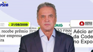 Aécio Neves aparece em programa eleitoral crédito: PSDB/REPRODUÇÃO