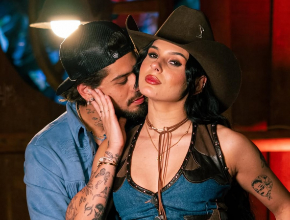 Imagem de divulgação da música "Sua Boca Mente", parceria de Zé Felipe e Ana Castela