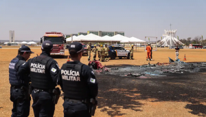 Incendio em banheiros químicos da Esplanada dos Ministérios