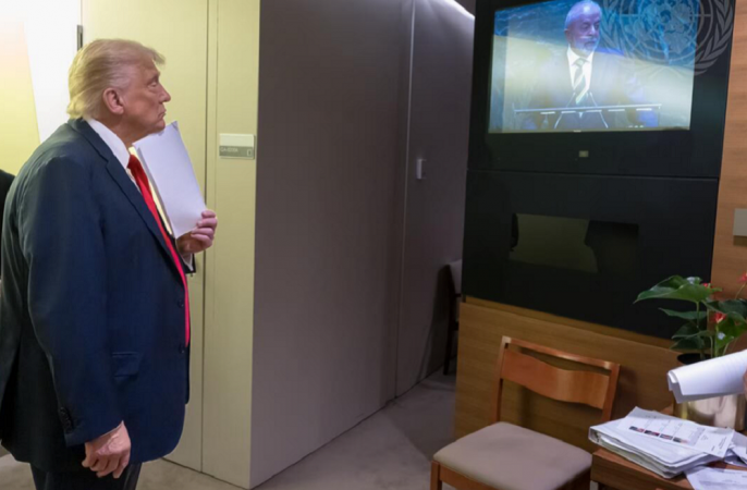 trump vendo lula na tv